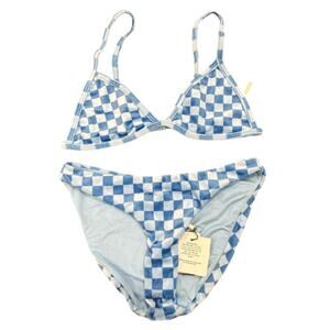 Peixoto Fifi Bikini Swimsuit in Velvet Blue Rivera Peach Size L & M